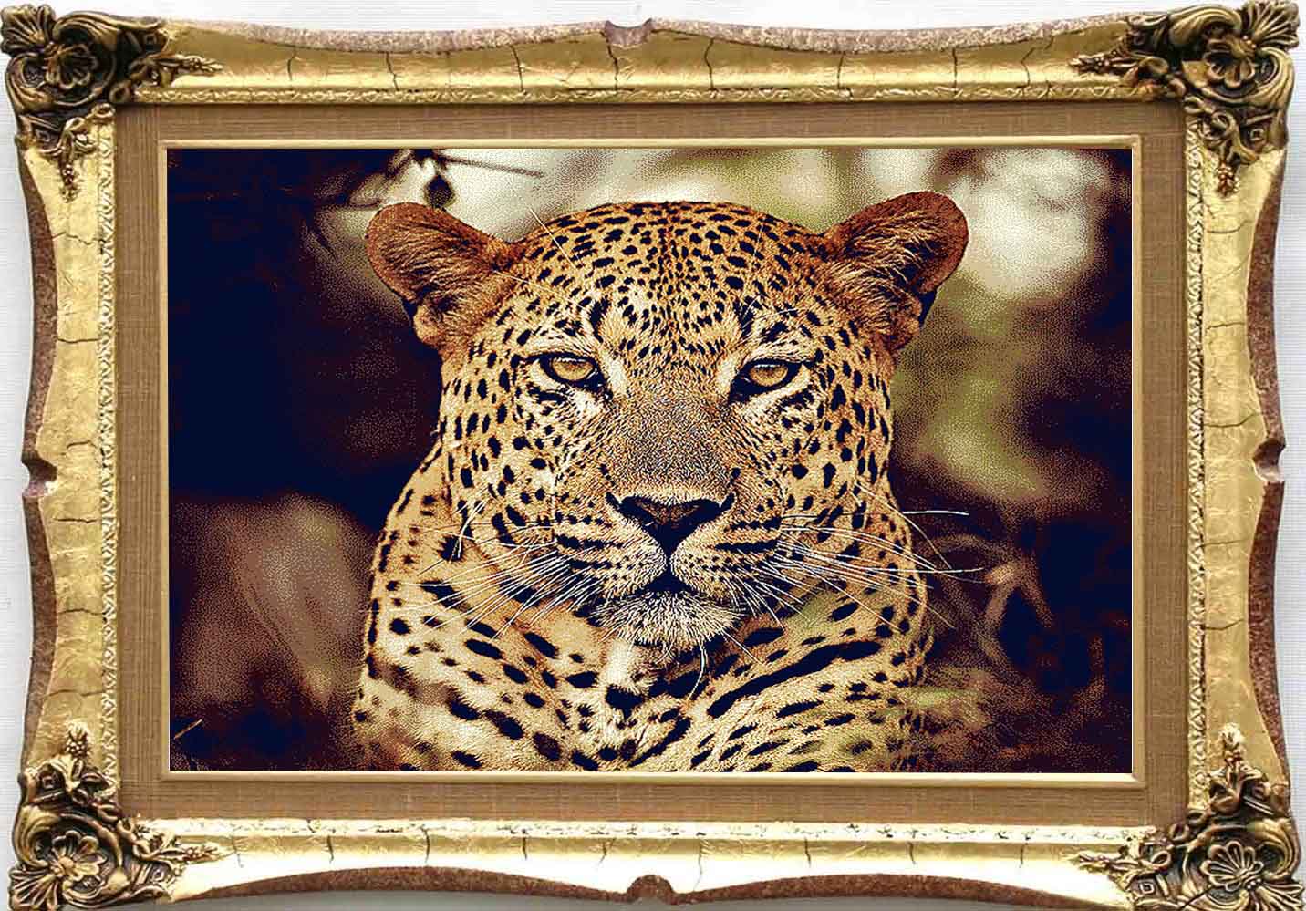 تابلو فرش پلنگ کد 214